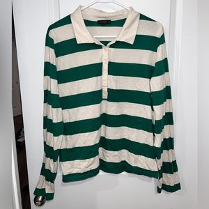 J. Crew Broken-In Jersey Long-Sleeve Rugby Polo Tee Shirt